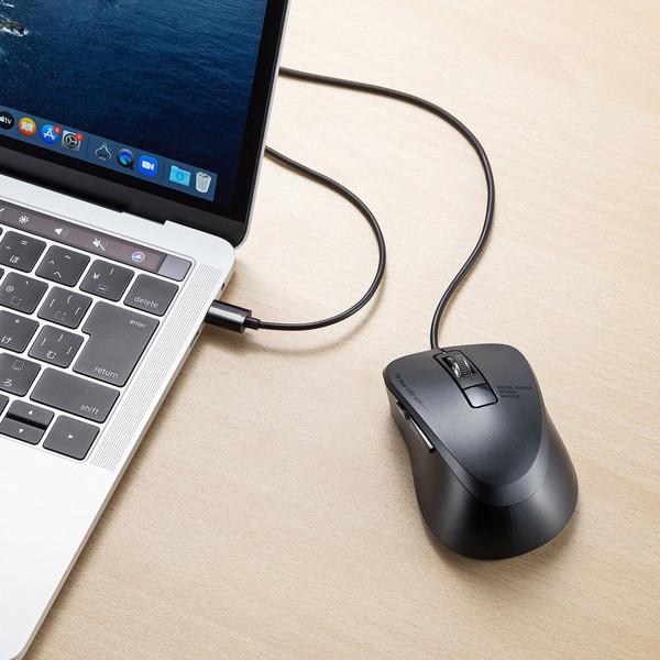 SANWA SUPPLY(サンワサプライ) マウス  ブラック MA-BLC156BK ［BlueLED /有線 /5ボタン /USB (Type-C)］ | SANWA SUPPLY | 04