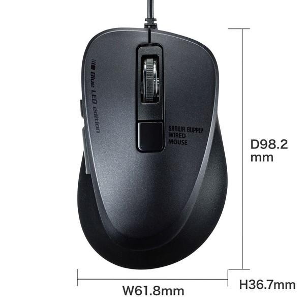 SANWA SUPPLY(サンワサプライ) マウス  ブラック MA-BLC156BK ［BlueLED /有線 /5ボタン /USB (Type-C)］ | SANWA SUPPLY | 09