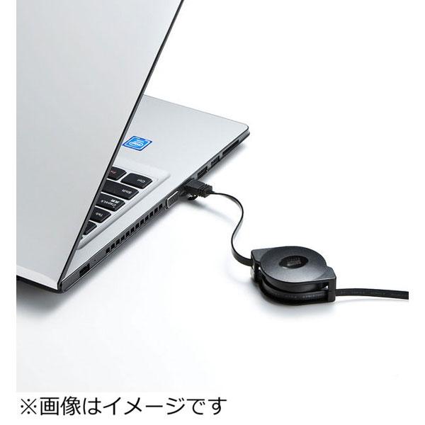 SANWA SUPPLY(サンワサプライ) リール〜1.5m LANケーブル 自動巻取り KB-MK18BK ブラック [カテゴリー6] | SANWA SUPPLY | 02