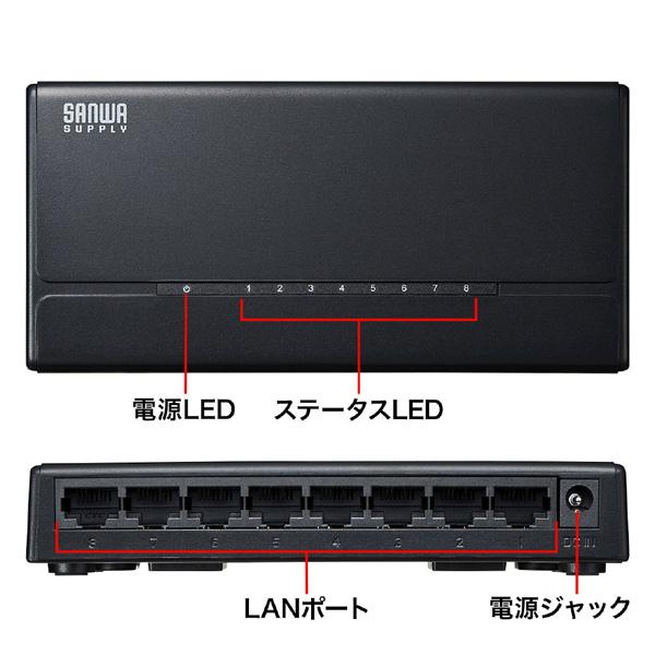 SANWA SUPPLY(サンワサプライ) スイッチングハブ(8ポート・マグネット付き） LAN-SWHP801BK | SANWA SUPPLY | 03