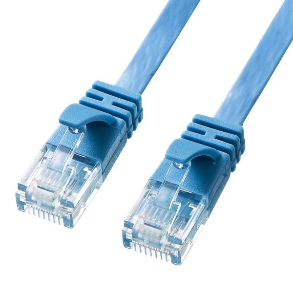 SANWA SUPPLY(サンワサプライ) KB-FL6A-01BL　カテゴリ6AフラットLANケーブル [ブルー・1m] [振込不可] | SANWA SUPPLY | 01