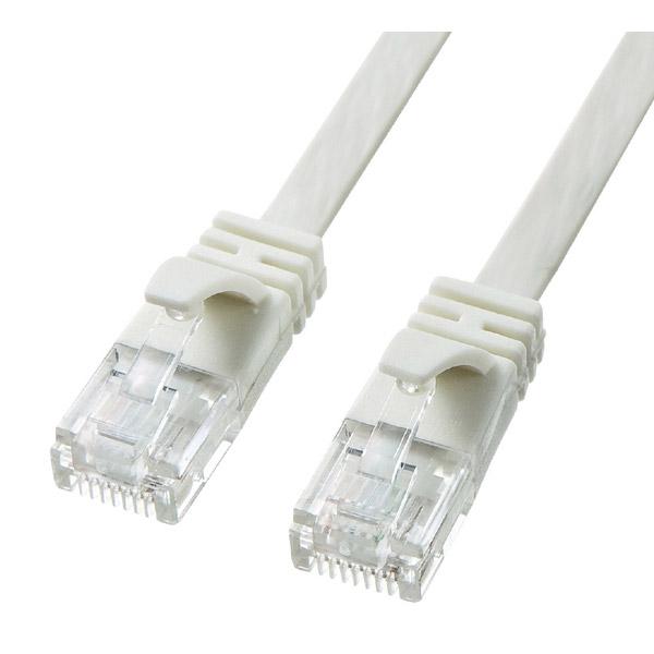 SANWA SUPPLY(サンワサプライ) KB-FL6A-02W　カテゴリ6AフラットLANケーブル [ケーブル長：2m] | SANWA SUPPLY | 01