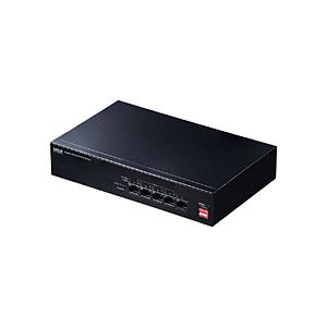 SANWA SUPPLY(サンワサプライ) スイッチングハブ［5ポート /Giga対応］ PoE対応  ブラック LAN-GIGAPOE51 | SANWA SUPPLY