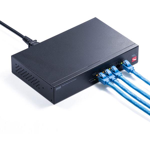 SANWA SUPPLY(サンワサプライ) スイッチングハブ［5ポート /Giga対応］ PoE対応  ブラック LAN-GIGAPOE51 | SANWA SUPPLY | 08