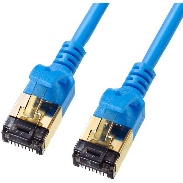 SANWA SUPPLY(サンワサプライ) KB-T8SL-01BL LANケーブル  ブルー ［1m /カテゴリー8 /スリム］ | SANWA SUPPLY | 01