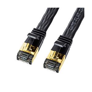 SANWA SUPPLY(サンワサプライ) KB-T8FL-005BK LANケーブル  ブラック ［0.5m /カテゴリー8 /フラット］ | SANWA SUPPLY