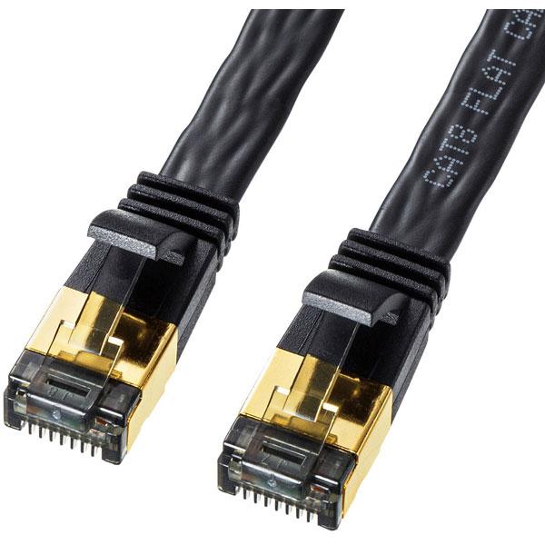 SANWA SUPPLY(サンワサプライ) KB-T8FL-07BK LANケーブル  ブラック ［7m /カテゴリー8 /フラット］ | SANWA SUPPLY | 01