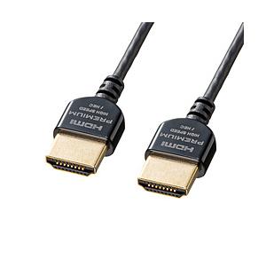 SANWA SUPPLY(サンワサプライ) KM-HD20-PSS10 HDMIケーブル  ブラック ［1m /HDMI⇔HDMI /スリムタイプ /イーサネット対応］ | SANWA SUPPLY
