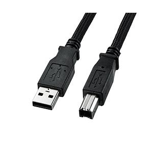 SANWA SUPPLY(サンワサプライ) USB-A ⇔ USB-Bケーブル [5m /USB2.0] ナイロンメッシュ ブラック KU20-NM50K2 | SANWA SUPPLY