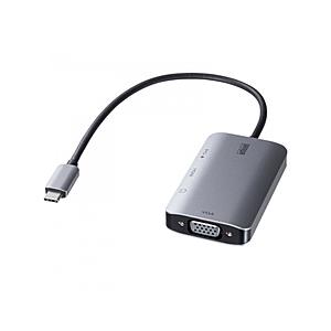 ［USB-C オス→メス HDMI / VGA /φ3.5mm / USB-C］ USB PD対応 100W ドッキングステーション   AD-ALCHV02 ［USB Power Delivery対応］ | SANWA SUPPLY