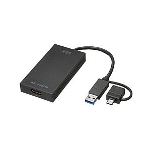 SANWA SUPPLY(サンワサプライ) 映像変換アダプタ [USB-C＋USB-A オス→メス HDMI] 4K対応  USB-CVU3HD4 | SANWA SUPPLY