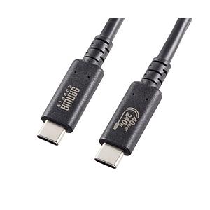 SANWA SUPPLY(サンワサプライ) USB-C ⇔ USB-Cケーブル [映像 /充電 /転送 /1.0m /8K /PD240W /USB4(40Gbps)]  ブラック KU-40GCCPE10 ［USB-C ⇔ USB-C /8K］ | SANWA SUPPLY