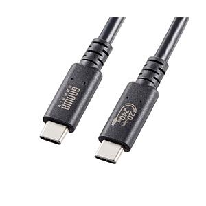 SANWA SUPPLY(サンワサプライ) USB-C ⇔ USB-Cケーブル [映像 /充電 /転送 /2.0m /4K /PD240W /USB4(20Gbps)]  ブラック KU-20GCCPE20 ［USB-C ⇔ USB-C /4K］ | SANWA SUPPLY