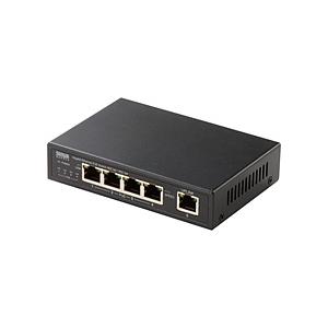 SANWA SUPPLY(サンワサプライ) スイッチングハブ [5ポート /1Giga対応 /PoE給電 /ACアダプタ] メタル筐体 /マグネット ブラック LAN-GIGAPOE55 | SANWA SUPPLY