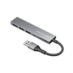 SANWA SUPPLY(サンワサプライ) USB-S3H435MS USB-A → USB-C＋USB-A 変換ハブ (Chrome/Mac/Windows11対応)  ［バスパワー /4ポート /USB 3.2 Gen1対応］ | SANWA SUPPLY