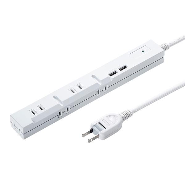 SANWA SUPPLY(サンワサプライ) スリムUSB充電機能付きタップ TAP-SLIM5U-3 | SANWA SUPPLY | 01