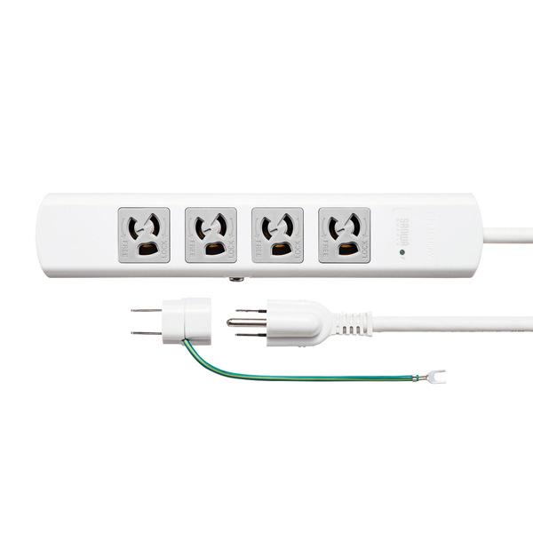 SANWA SUPPLY(サンワサプライ) 雷ガードタップ(抜け止めタイプ)  ホワイト TAP-SP34MG-3 ［3.0m /4個口 /スイッチ付き（一括）］ [振込不可] | SANWA SUPPLY | 04