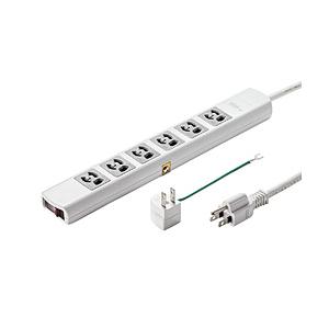 SANWA SUPPLY(サンワサプライ) 雷ガードタップ(抜け止めタイプ)  ホワイト TAP-SP36MG-5 ［5.0m /6個口 /スイッチ無］ | SANWA SUPPLY