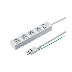 SANWA SUPPLY(サンワサプライ) シャッタータップ  ホワイト TAP-SH3425MGSW ［2.5m /4個口 /スイッチ付き（一括）］ | SANWA SUPPLY