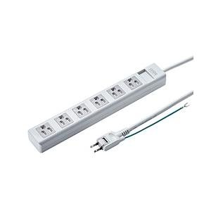 SANWA SUPPLY(サンワサプライ) 電源タップ  ホワイト TAP-SH3625MG ［2.5m /6個口 /スイッチ無］ | SANWA SUPPLY