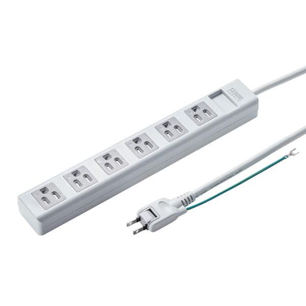 SANWA SUPPLY(サンワサプライ) 電源タップ  ホワイト TAP-SH3625MG ［2.5m /6個口 /スイッチ無］ | SANWA SUPPLY | 01