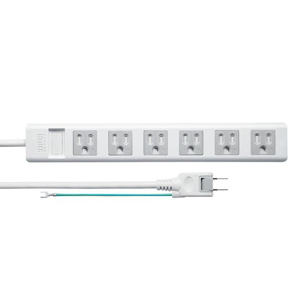 SANWA SUPPLY(サンワサプライ) 電源タップ  ホワイト TAP-SH3625MG ［2.5m /6個口 /スイッチ無］ | SANWA SUPPLY | 02