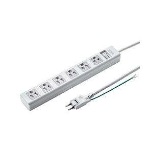 SANWA SUPPLY(サンワサプライ) 電源タップ  ホワイト TAP-SH3625MGSW ［2.5m /6個口 /スイッチ付き（一括）］ | SANWA SUPPLY
