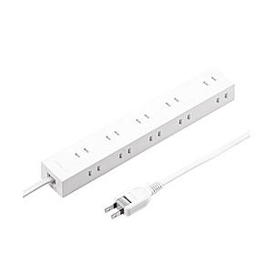 SANWA SUPPLY(サンワサプライ) 電源タップ 2P 10個口　強力ネオジムマグネット　シャッター付   TAP-2210-2W | SANWA SUPPLY