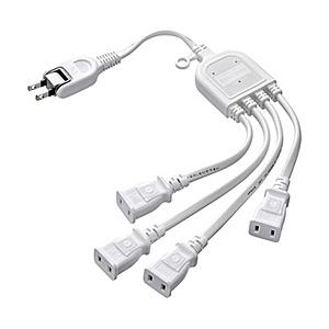 SANWA SUPPLY(サンワサプライ) TAP-EX4WN　ACアダプタ専用電源延長コード（2P/4個口/0.5m/ホワイト） | SANWA SUPPLY