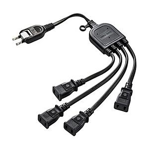 SANWA SUPPLY(サンワサプライ) TAP-EX4BKN　ACアダプタ専用電源延長コード（2P/4個口/0.5m/ブラック） | SANWA SUPPLY