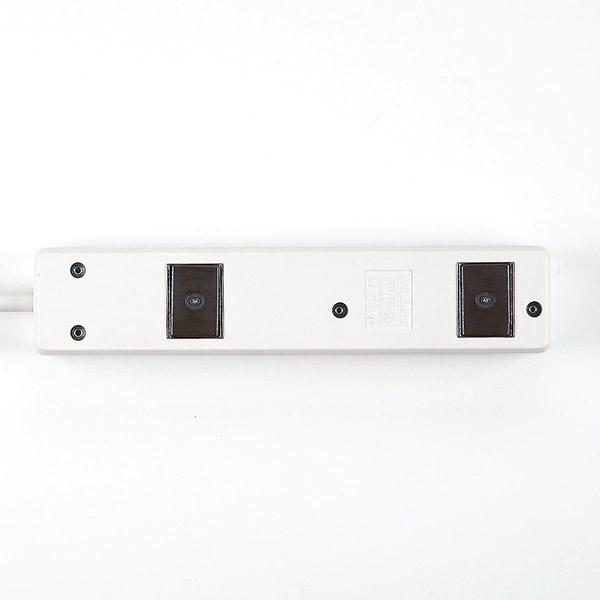 SANWA SUPPLY(サンワサプライ) 電源タップ マグネット付き（3ピン式・4個口・5m） TAP-N3450MGN ホワイト [5m] | SANWA SUPPLY | 03