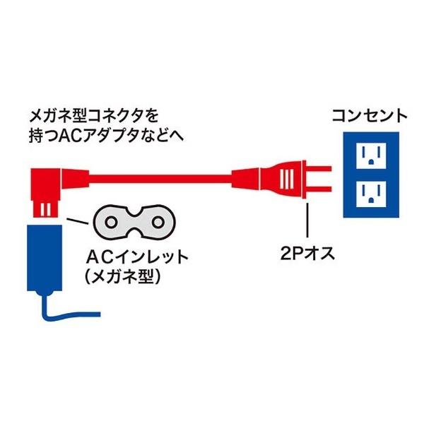 SANWA SUPPLY(サンワサプライ) 電源コード（2P・L型コネクタ・2m）　KB-DM2L-2 | SANWA SUPPLY | 02