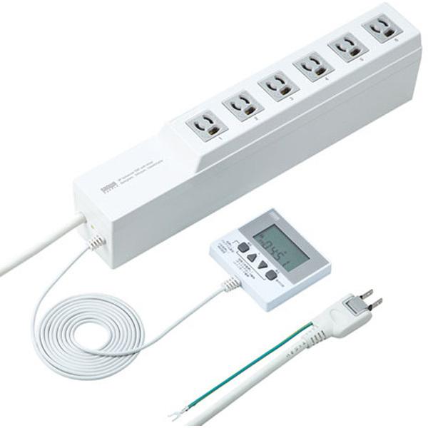 SANWA SUPPLY(サンワサプライ) TAP-RT1　タイマー付きタップ（3P・6個口・3m） [振込不可] | SANWA SUPPLY | 01