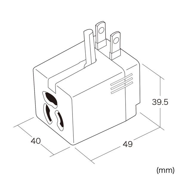 SANWA SUPPLY(サンワサプライ) 温度ヒューズ内蔵アダプタ   TAP-AD9W ［1個口 /スイッチ無］ | SANWA SUPPLY | 03