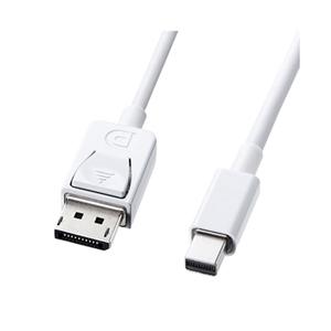 SANWA SUPPLY(サンワサプライ) DisplayPortケーブル【DisplayPort オス】⇔【ミニDisplayPort オス】（2.0m・ホワイト）　KC-DPM2W | SANWA SUPPLY