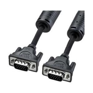 SANWA SUPPLY(サンワサプライ) 5m［HD-D-sub15pin ⇔ HD-D-sub15pin］　ナイロンメッシュディスプレイケーブル アナログRGB　ブラック　KC-NMV50K | SANWA SUPPLY