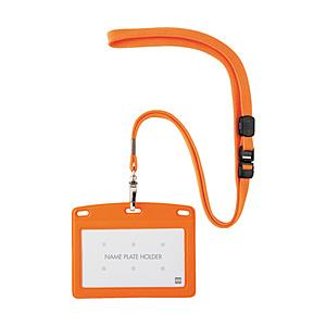 オープン工業 ＯＰ　吊り下げ名札　レザー調　１枚　橙   N-123P-RG | 