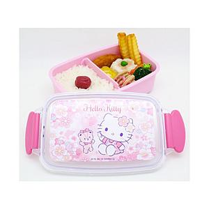 オーエスケー ハローキティさくら ランチボックス 仕切付 PL-1R [食洗機対応/蓋以外電子レンジ対応] | OSK