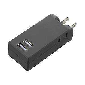 ORIGINAL BASIC USB付き電源タップ  黒 OBR-T202A-K ［直挿し /2個口 /スイッチ無 /2ポート］ | 
