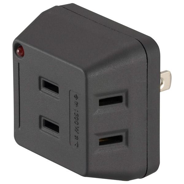 ORIGINALSELECT 雷ガード 電源タップ  黒 HSBK-AK3-K ［直挿し /3個口 /スイッチ無］ 【864】 |  | 01