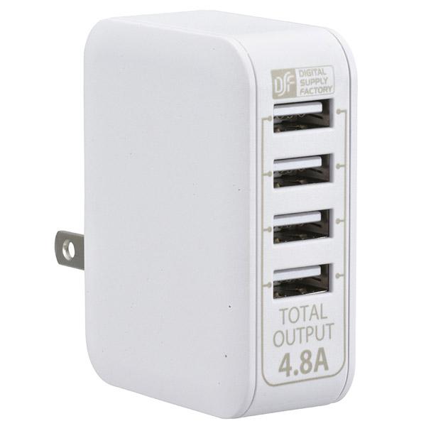 オーム電機 ACアダプター USB電源タップ 4ポート MAV-AU48-W｜y-sofmap｜02