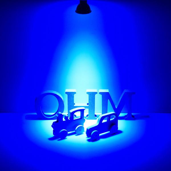 オーム電機 LED電球 ハロゲンランプ形 E11 調光器対応 中角タイプ  青色 LDR7B-M-E11/D11 ［E11 /ハロゲン電球形 /青色 /1個 /下方向タイプ］｜y-sofmap｜04