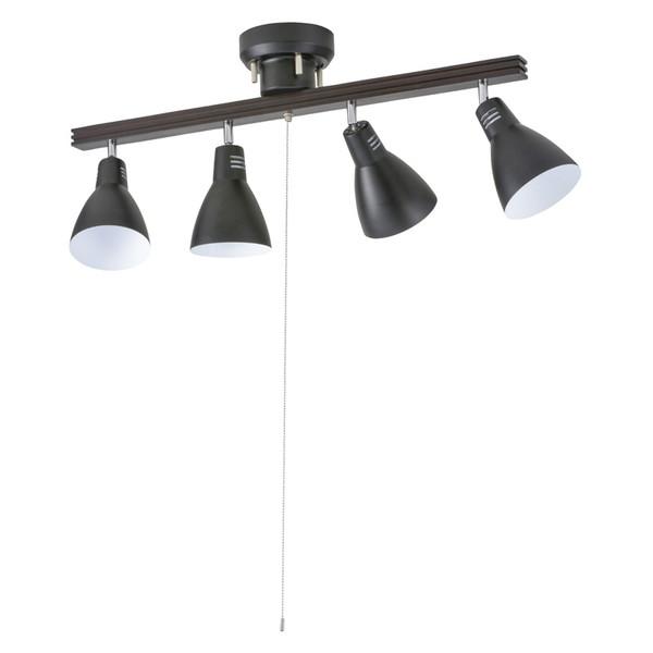 オーム電機 4灯シーリングライトブラック電球別売   LT-YN40AW-K ［リモコン無 /E26］ | OHM | 01