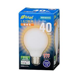 オーム電機 LED電球 E-Bright  LDG4L-G7AG20 ［E26 /ボール電球形 /40W相当 /電球色 /1個 /全方向タイプ］ | OHM
