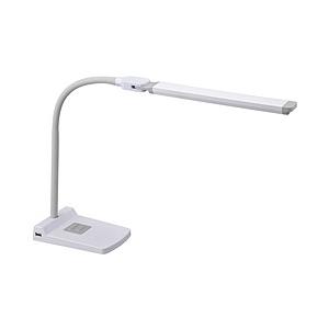オーム電機 LEDデスクスタンド　USB充電機能付き  ホワイト DS-LS36C-W ［LED /昼白色］ | OHM