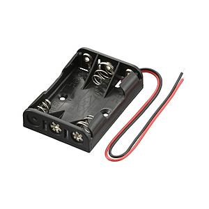 オーム電機 電池ケース 単4×3コ用 リード線付き   KIT-UM4X3 | OHM