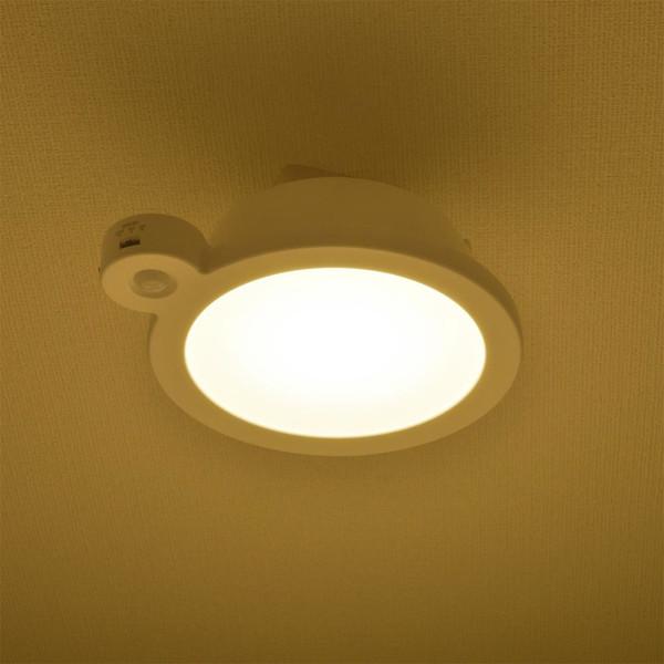 オーム電機 LEDミニシーリングライトセンサー付き100形1400ルーメン電球色   LE-Y14LG-W-PIR ［電球色 /リモコン無 /電気工事不要］ | OHM | 01