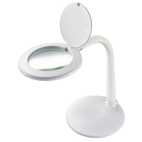 オーム電機 L-ZOOM ルーペ付スタンドライト  ホワイト DS-L24ZS-W ［LED /昼白色］ | OHM | 01