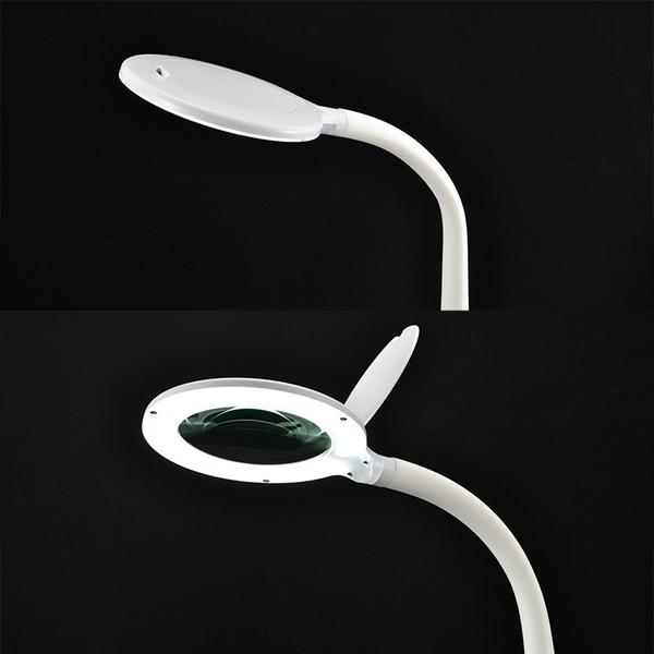 オーム電機 L-ZOOM ルーペ付スタンドライト  ホワイト DS-L24ZS-W ［LED /昼白色］ | OHM | 02