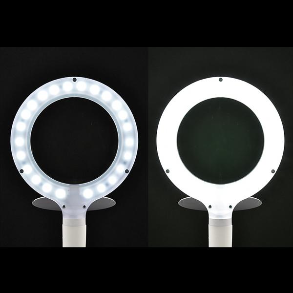 オーム電機 L-ZOOM ルーペ付スタンドライト  ホワイト DS-L24ZS-W ［LED /昼白色］ | OHM | 03